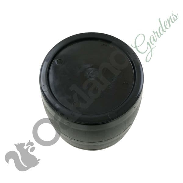 Black Barrel Style Planter – Durable Decorative Barrel Pot with Optional Drainage