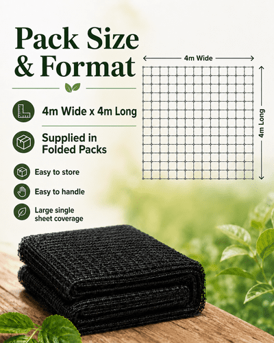 Butterfly Netting 4m x 4m – Black 7mm Garden Crop Protection Mesh
