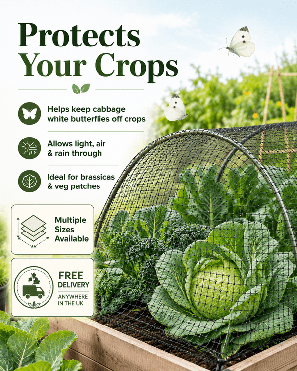 Butterfly Netting 4m x 6m – Black 7mm Garden Crop Protection Mesh