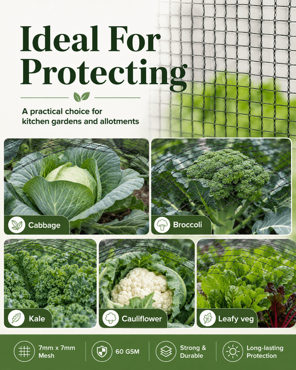 Butterfly Netting 4m x 6m – Black 7mm Garden Crop Protection Mesh