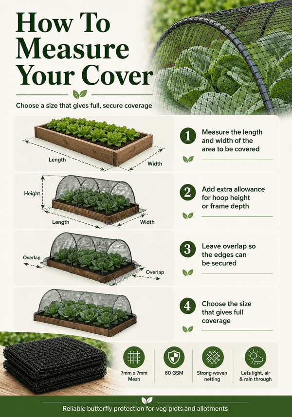 Butterfly Netting 8m x 6m – Black 7mm Garden Crop Protection Mesh