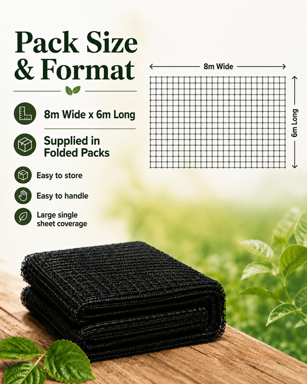 Butterfly Netting 8m x 6m – Black 7mm Garden Crop Protection Mesh