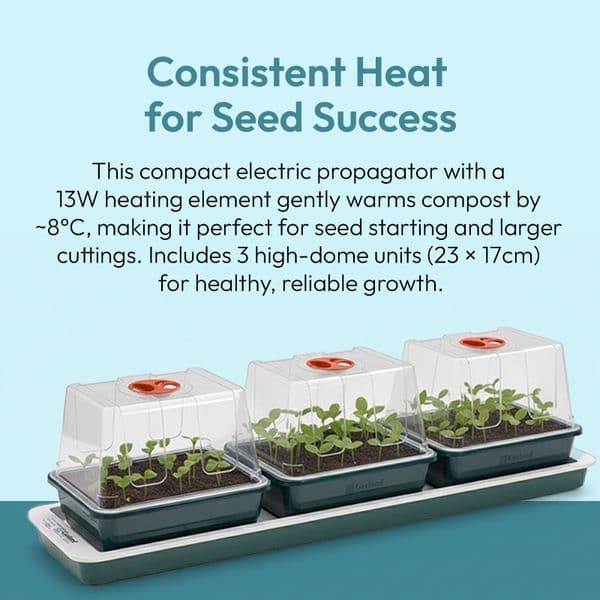 Trio Top Electric Windowsill Propagator | Heated Seed Starter