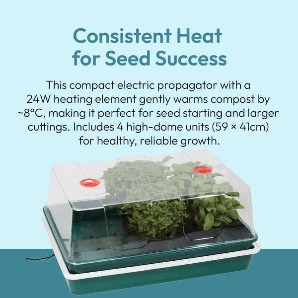 XL High Dome Electric Propagator | 24W Heated Seed Starter Tray