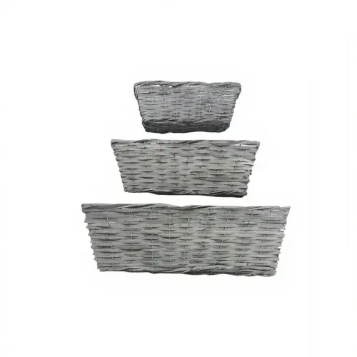 Grey Willow Trough Planter with Tray – Stylish Composite Window Box for Indoor & Outdoor Use