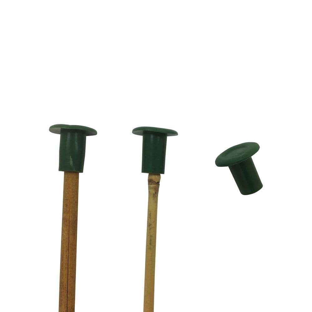 Small Green Cane Caps Garden Cane Safety Protectors & Wigwam Support ...