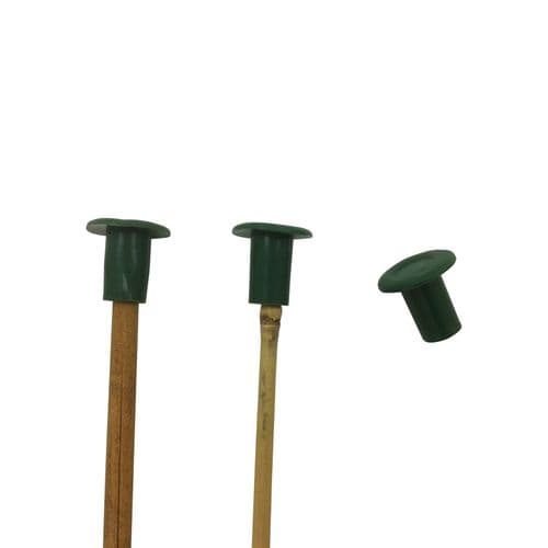 Small Green Cane Caps – Garden Cane Safety Protectors & Wigwam Support Connectors (12mm)