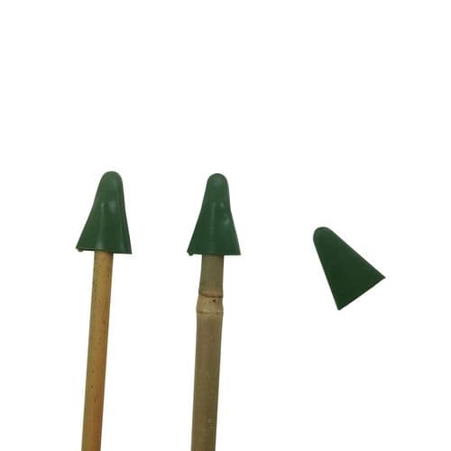 Triangle Green Cane Caps – Garden Cane Safety & Trio Support Connectors (Fits Most Cane Sizes)
