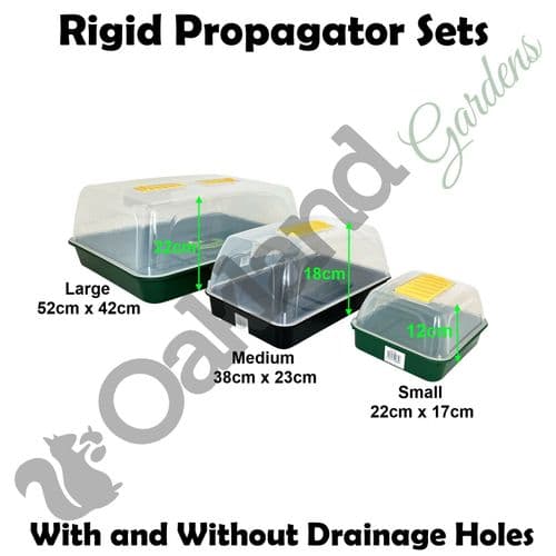 Vented Rigid Propagator Set – High-Impact Dome with Adjustable Roof Vent & Tray Options