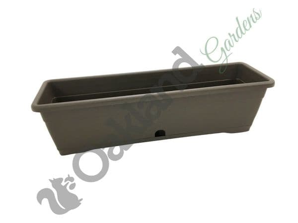 Versilia Trough Planter with Built-In Tray – Window Box Style Planter for Indoor & Outdoor Use