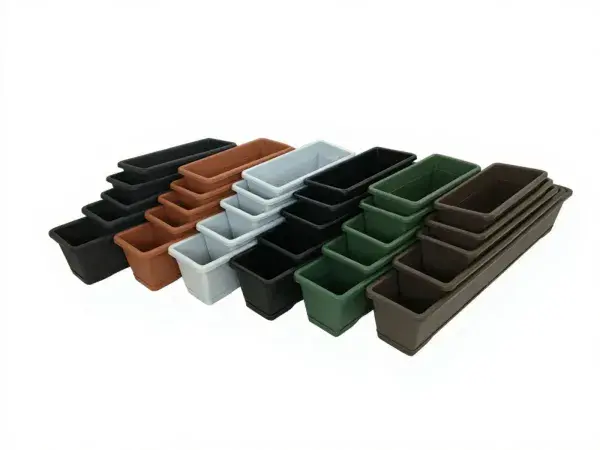 Versilia Trough Planter with Built-In Tray – Window Box Style Planter for Indoor & Outdoor Use