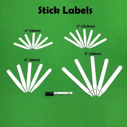 White Plant Labels – Recycled Waterproof Plastic Stakes with Hangable Option
