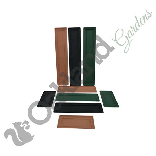 Window Box Planters & Matching Drip Trays – Durable Decorative Troughs for Indoor & Outdoor Use