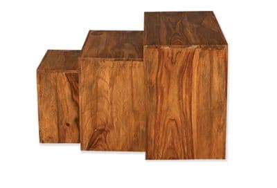 Cube Petite Sheesham Nest Of Tables