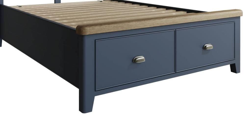 Houston Bed with Fabric Headboard and Drawer Footboard Set