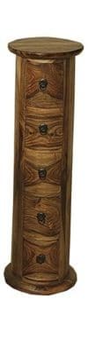 Jali  5  Drawer Round Chest