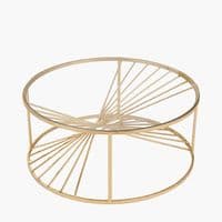 Liberty Glass and Gold Metal Coffee Table