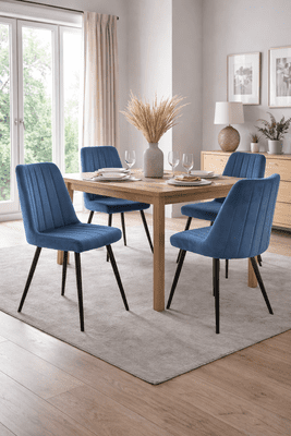 Lucca Pair of Blue Velvet Chairs