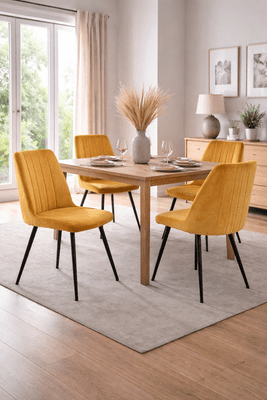 Lucca Pair of Gold Velvet Chairs