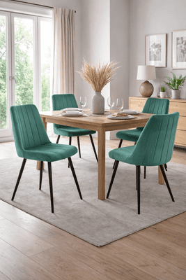 Lucca Pair of Green Velvet Chairs