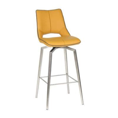 Macey Swivel leather effect bar Chair Yellow or Grey