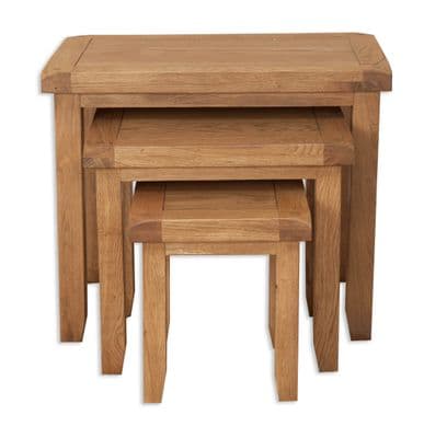 Madrid Country Chunky Oak Solid Oak Nest Of Tables