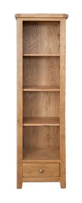 Madrid Country Chunky Solid Oak Tall Slim Medium Bookcase