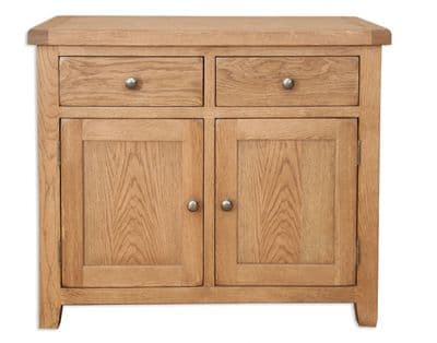 Madrid Country Chunky Solid Rustic Oak 2 Door Sideboard Cabinet