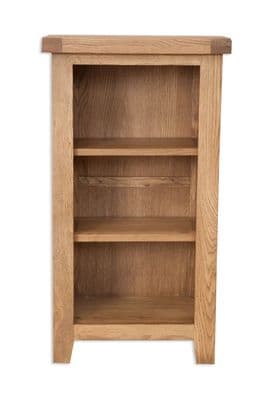 Madrid Country Oak Chunky Solid Rustic Oak Small Bookcase Dvd Rack (MC2723)
