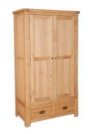 Madrid Natural 2 Door 2 Drawer Wardrobe