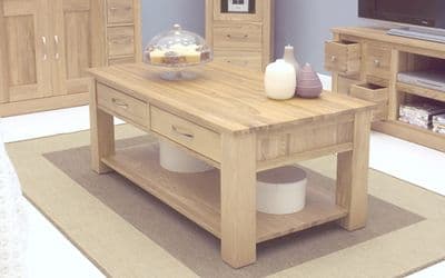 Mobel Oak Four Drawer Coffee Table