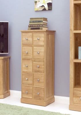 Mobel Oak Multi-Drawer DVD / CD Storage Chest