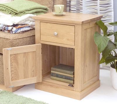 Mobel Oak One Door one Drawer Lamp Table