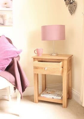 Mobel Oak One Drawer Lamp Table