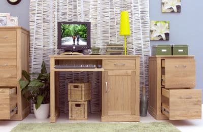 Mobel Oak Single Pedestal Computer Desk