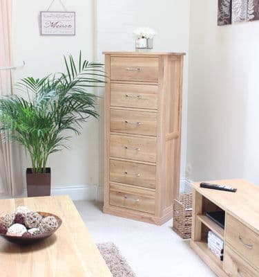 Mobel Oak Tallboy (6 Drawer)