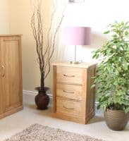 Mobel Oak Three Drawer Lamp Table