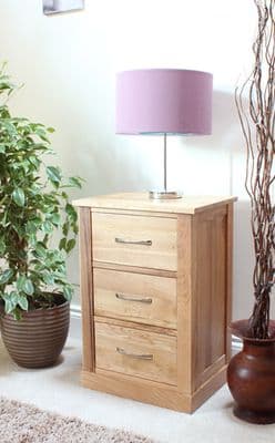 Mobel Oak Three Drawer Lamp Table