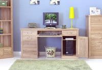 Mobel Oak Twin Pedestal Computer Desk