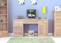 Mobel Oak Twin Pedestal Computer Desk