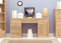 Mobel Oak Twin Pedestal Computer Desk