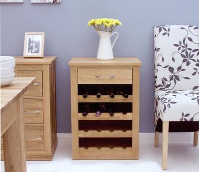Mobel Oak Wine Rack Lamp Table