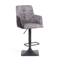 Pair of Oliver Suede Effect Barstool Light Grey or Dark Drey