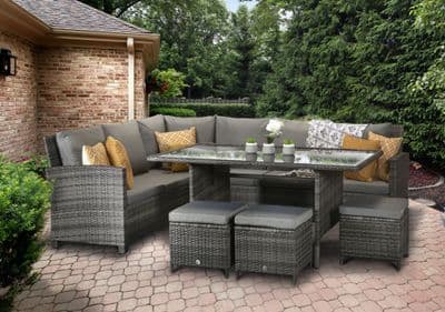 Signature Weave Chantelle  Grey Corner Dining Set