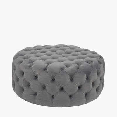 Vittoria Grey Pouffe