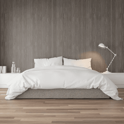 Acoustic Slat Wall Panel 605x2400mm Grey Oak