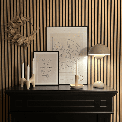 Acoustic Slat Wall Panel 605x2400mm Light Oak