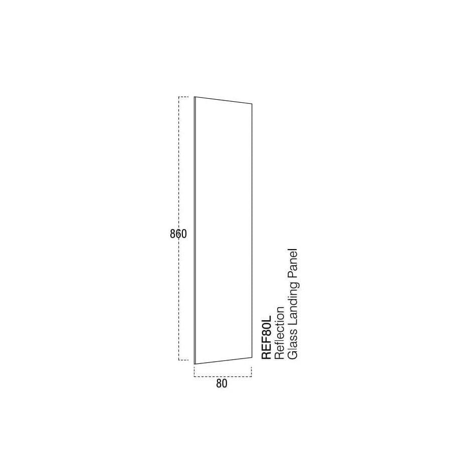 Axxys Reflections Return Landing Glass Panel for Staircase 8x80x860mm