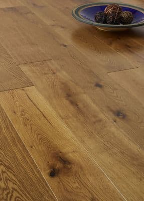 Blenheim Character Oak Flooring 18x150mm Smoked & Satin Lacquered M2009