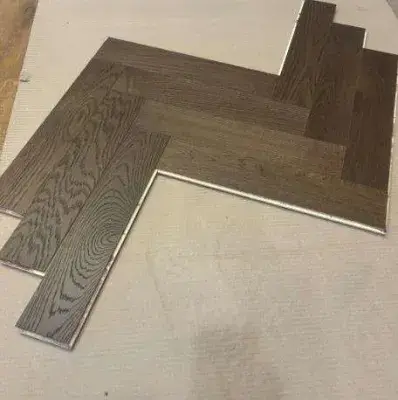 Contract Herringbone Oak Flooring 14x90mm Brushed Brown Lacquer BFCH112